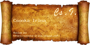 Csonka Irina névjegykártya